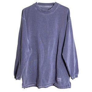 Eddie Bauer Sweatshirt Garment Dyed Dusty Plum Pullover Crew Cozy Unisex Mens S